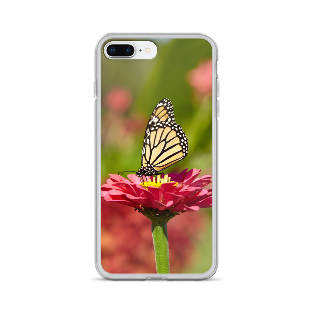 Monarch on Pink Zinnia Case for iPhone