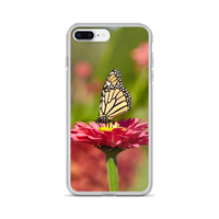 Monarch on Pink Zinnia Case for iPhone