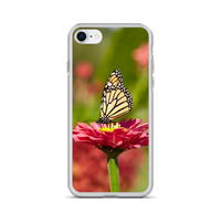 Monarch on Pink Zinnia Case for iPhone