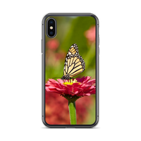 Monarch on Pink Zinnia Case for iPhone