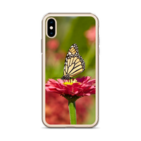 Monarch on Pink Zinnia Case for iPhone