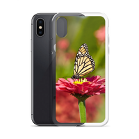 Monarch on Pink Zinnia Case for iPhone