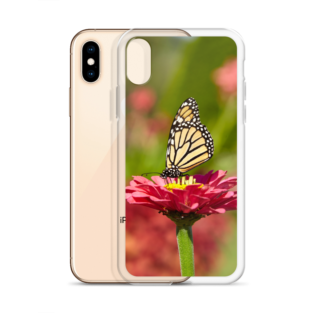 Monarch on Pink Zinnia Case for iPhone