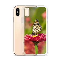 Monarch on Pink Zinnia Case for iPhone