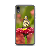 Monarch on Pink Zinnia Case for iPhone