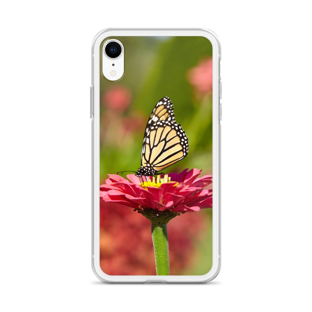 Monarch on Pink Zinnia Case for iPhone