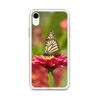Monarch on Pink Zinnia Case for iPhone