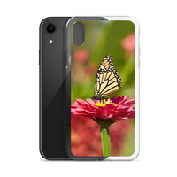 Monarch on Pink Zinnia Case for iPhone