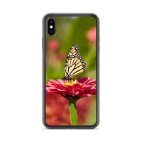 Monarch on Pink Zinnia Case for iPhone
