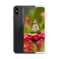 Monarch on Pink Zinnia Case for iPhone