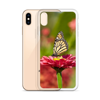 Monarch on Pink Zinnia Case for iPhone