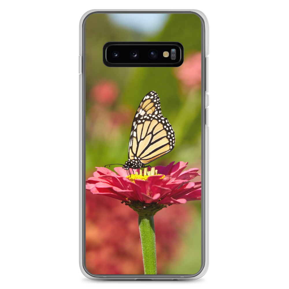 Monarch on Pink Zinnia Clear Case for Samsung