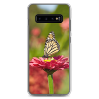 Monarch on Pink Zinnia Clear Case for Samsung
