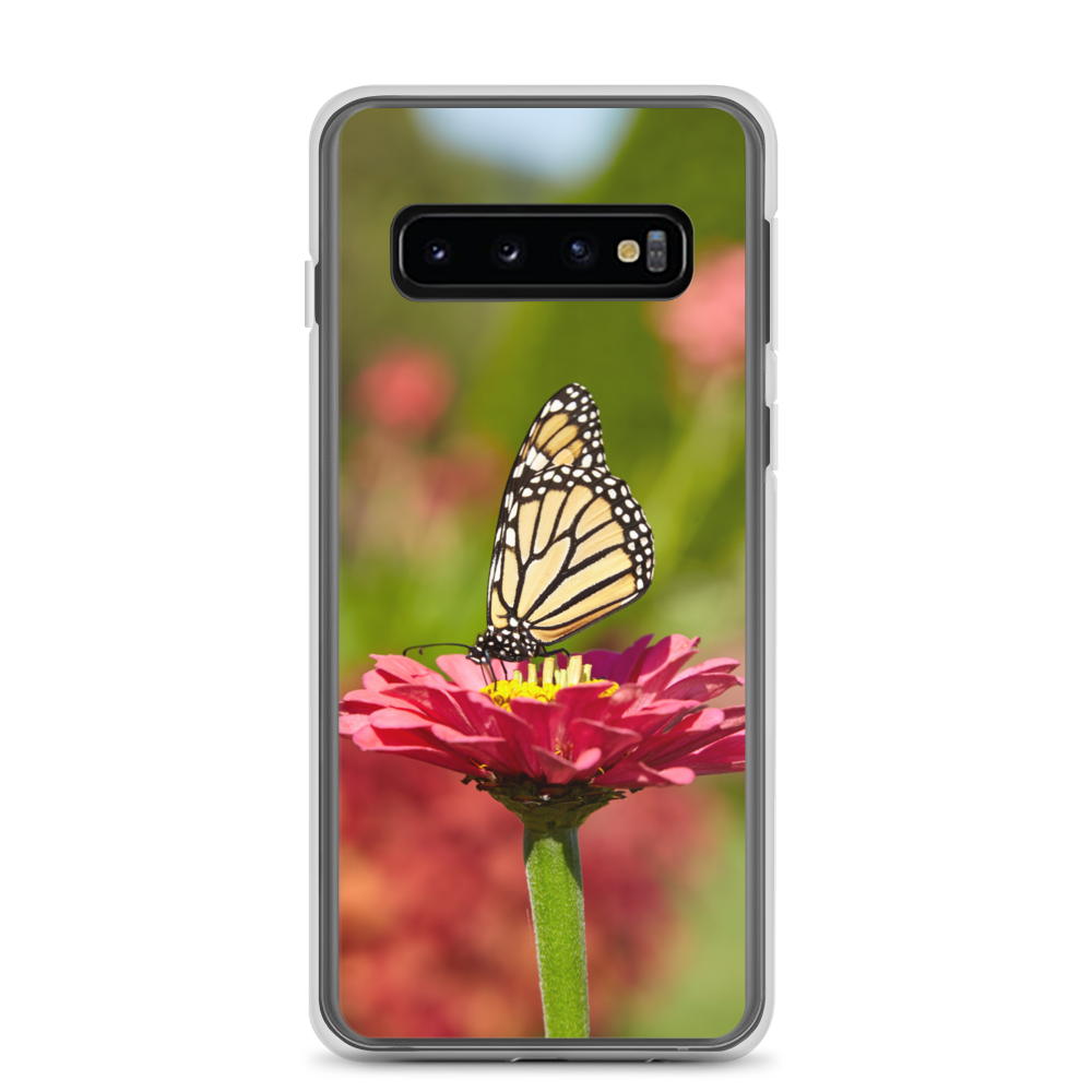 Monarch on Pink Zinnia Clear Case for Samsung