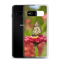 Monarch on Pink Zinnia Clear Case for Samsung