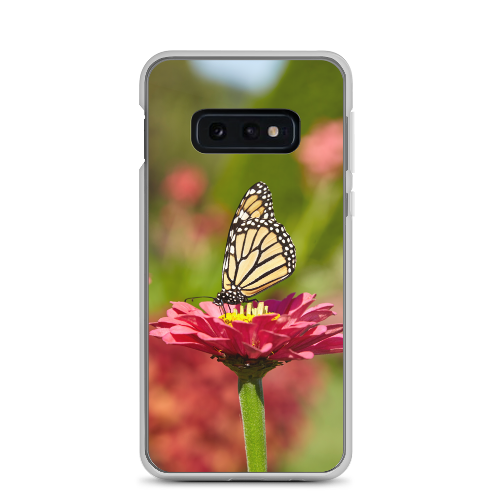 Monarch on Pink Zinnia Clear Case for Samsung