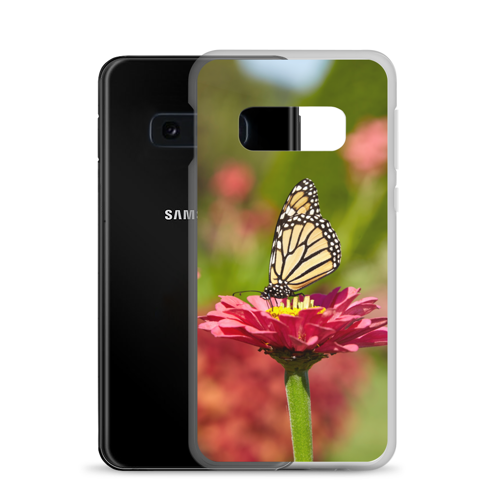 Monarch on Pink Zinnia Clear Case for Samsung