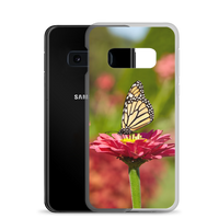 Monarch on Pink Zinnia Clear Case for Samsung