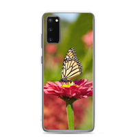 Monarch on Pink Zinnia Clear Case for Samsung