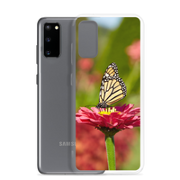 Monarch on Pink Zinnia Clear Case for Samsung