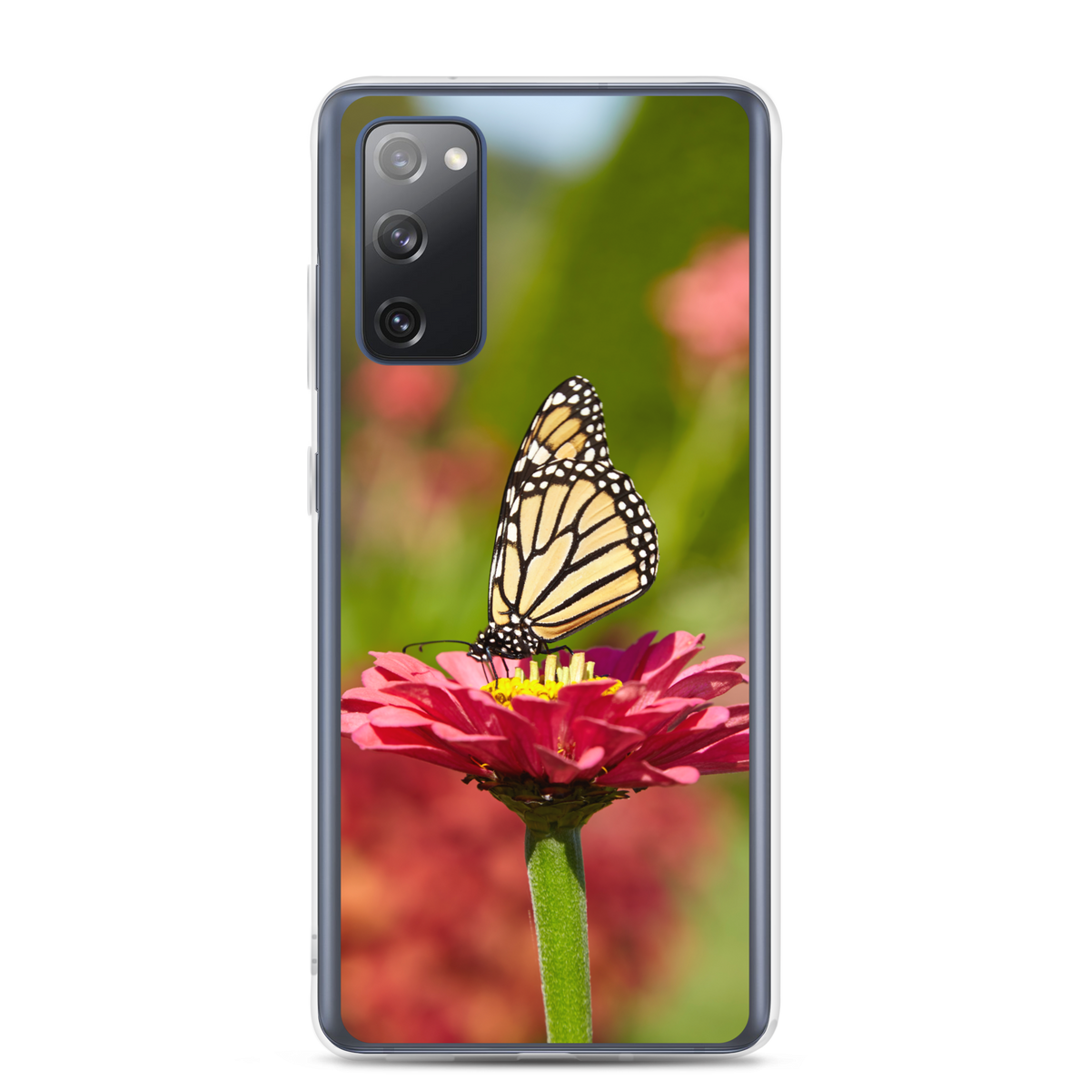 Monarch on Pink Zinnia Clear Case for Samsung