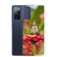 Monarch on Pink Zinnia Clear Case for Samsung