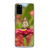 Monarch on Pink Zinnia Clear Case for Samsung