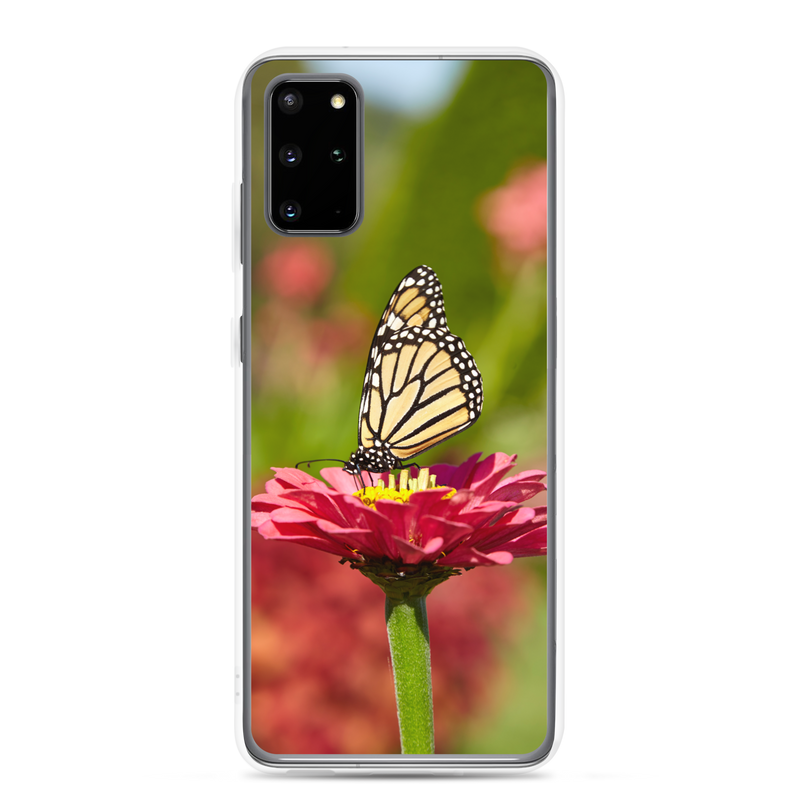 Monarch on Pink Zinnia Clear Case for Samsung