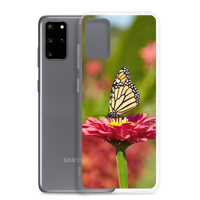 Monarch on Pink Zinnia Clear Case for Samsung
