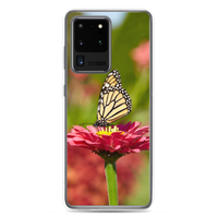 Monarch on Pink Zinnia Clear Case for Samsung