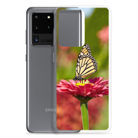 Monarch on Pink Zinnia Clear Case for Samsung