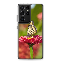 Monarch on Pink Zinnia Clear Case for Samsung