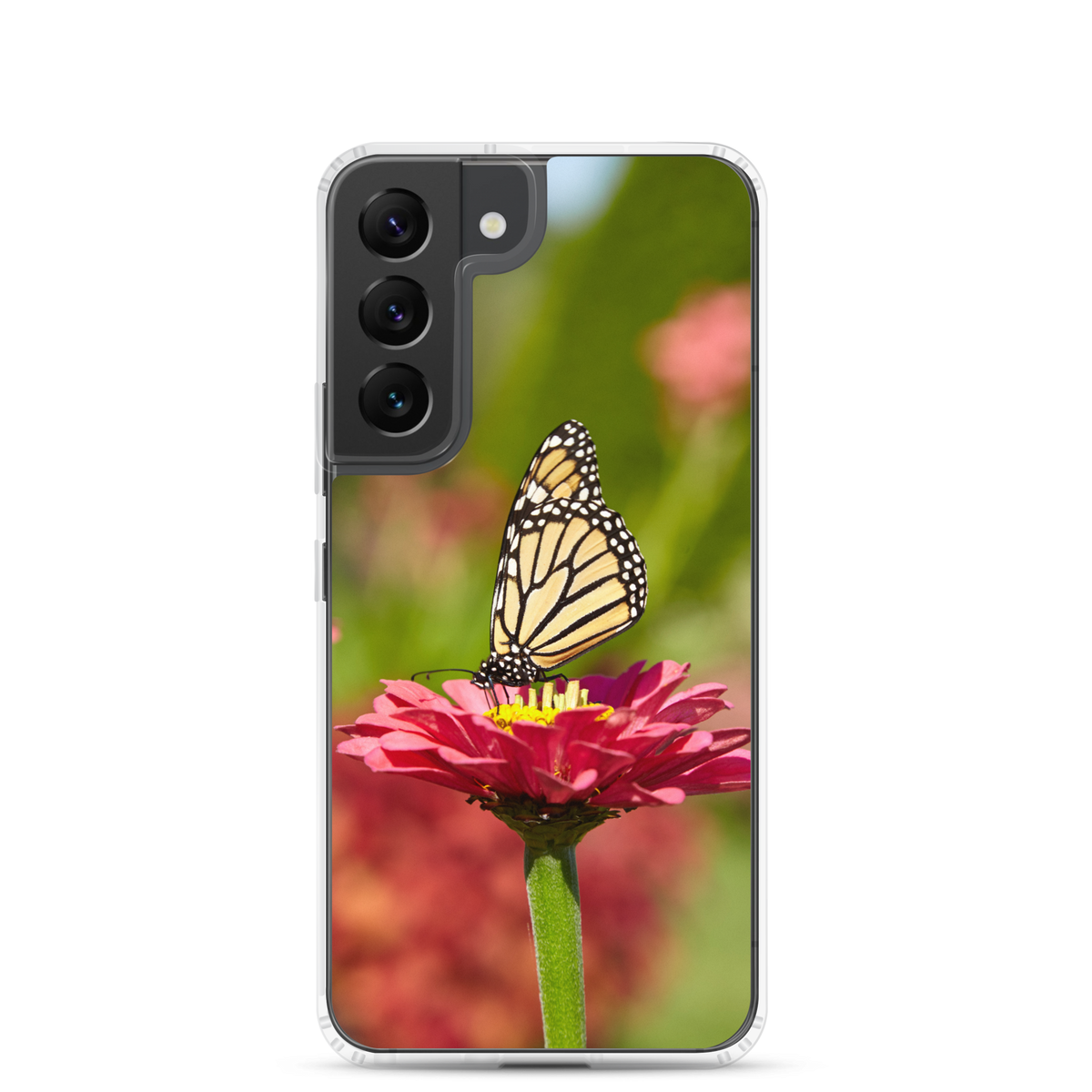 Monarch on Pink Zinnia Clear Case for Samsung