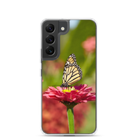 Monarch on Pink Zinnia Clear Case for Samsung