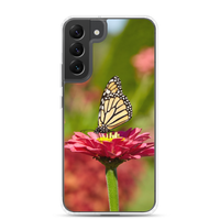 Monarch on Pink Zinnia Clear Case for Samsung