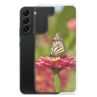Monarch on Pink Zinnia Clear Case for Samsung