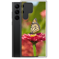 Monarch on Pink Zinnia Clear Case for Samsung
