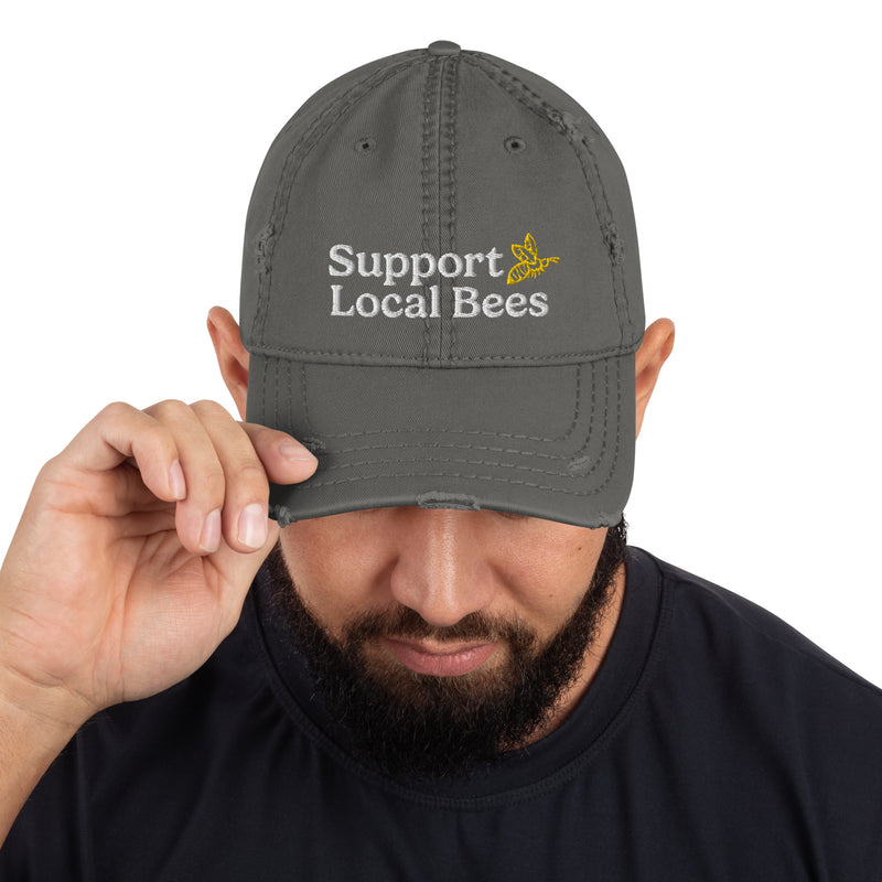 Support Local Bees Distressed Dad Hat