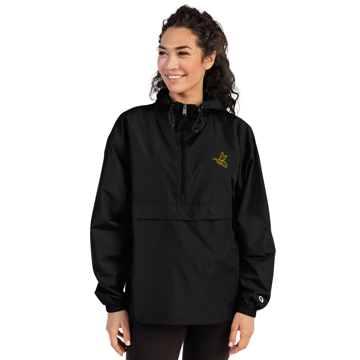 Bee Embroidered Champion Packable Jacket