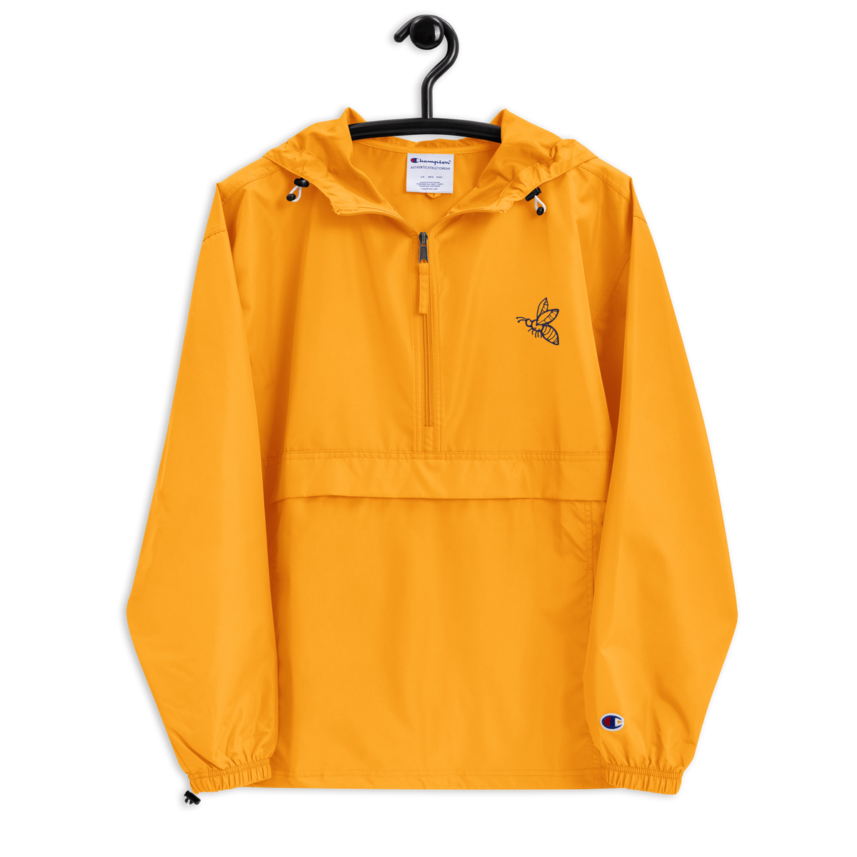Bee Embroidered Neon Champion Packable Jacket