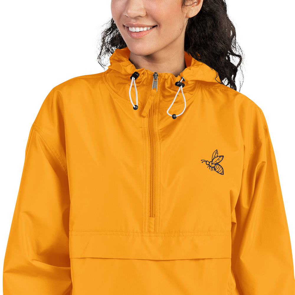 Bee Embroidered Neon Champion Packable Jacket