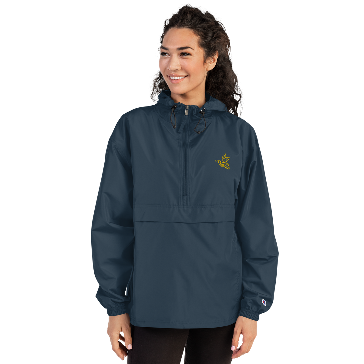 Bee Embroidered Champion Packable Jacket