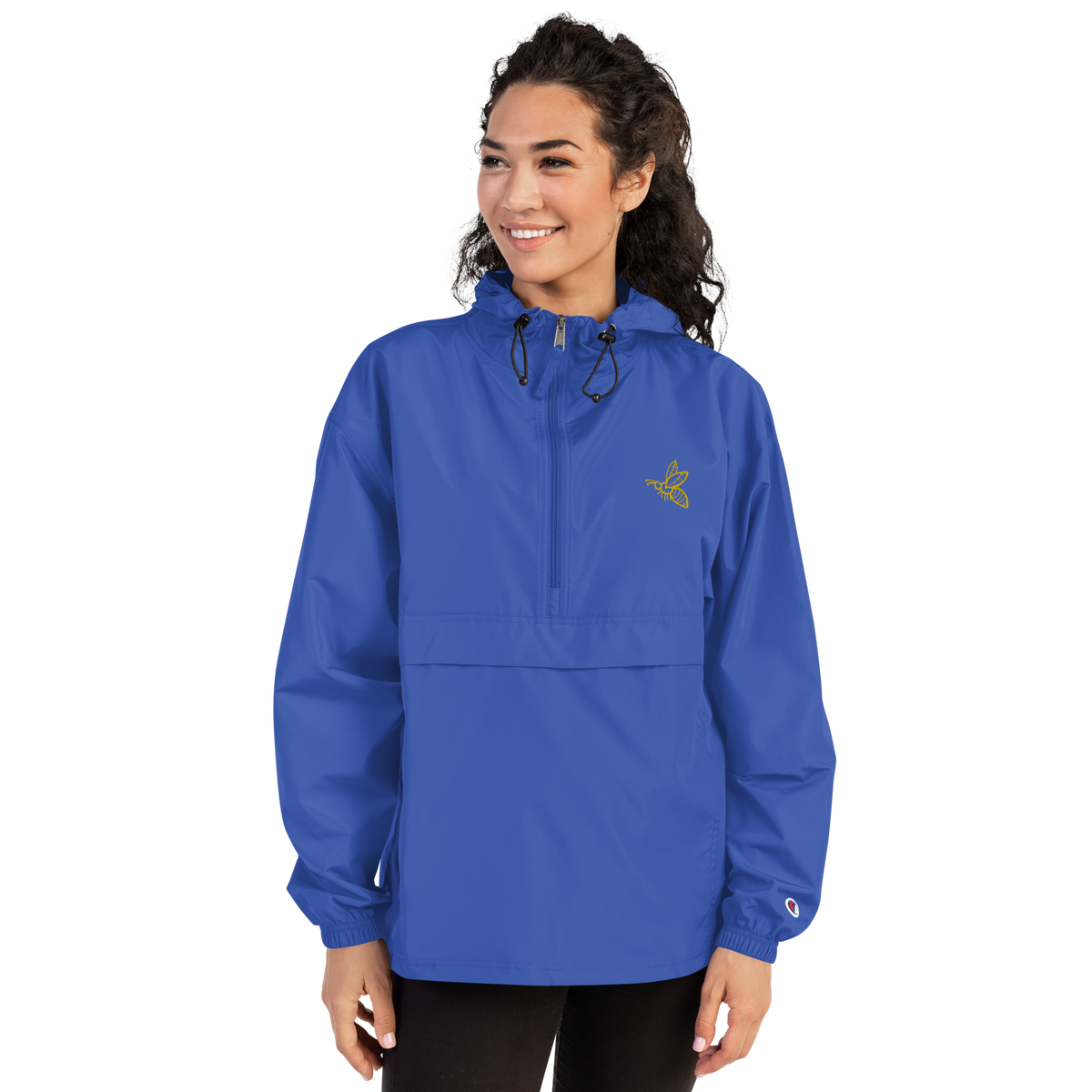 Bee Embroidered Champion Packable Jacket