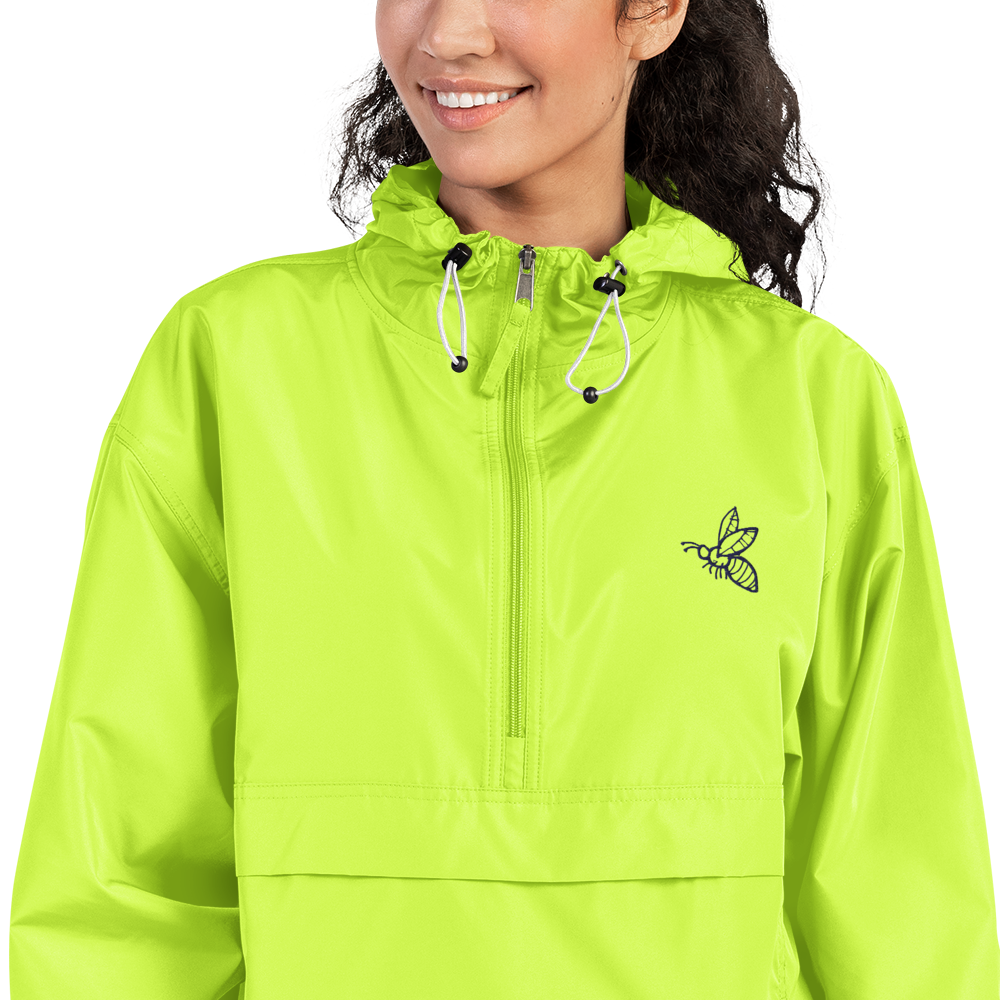 Bee Embroidered Neon Champion Packable Jacket