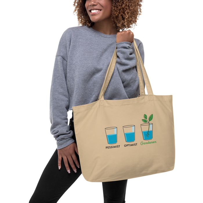 Optimist Gardener Large tote bag