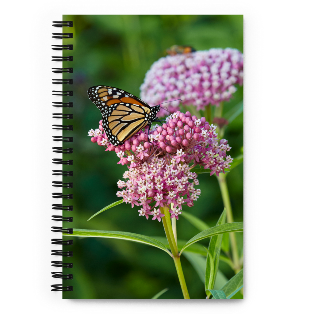 Monarch on Milkweed Spiral notebook