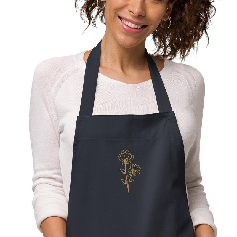 Embroidered Floral Garden Apron