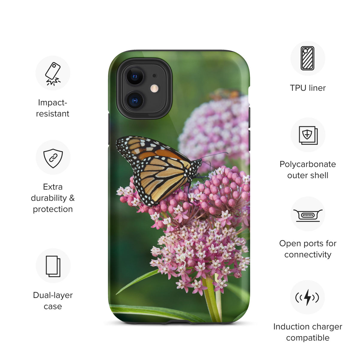 Monarch on Milkweed Tough Case for iPhone