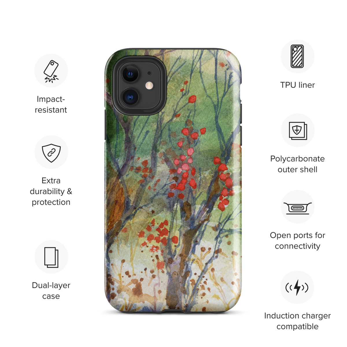 Winter Berries Tough Case for iPhone®