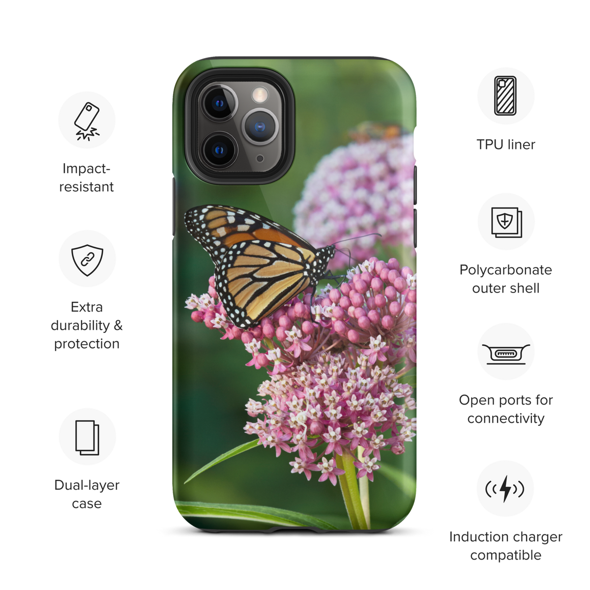 Monarch on Milkweed Tough Case for iPhone